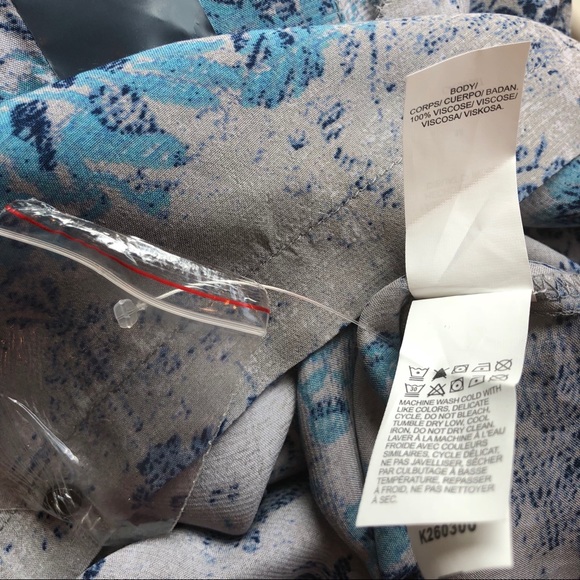 Lucky Brand M Blue Printed Flutter Tank New F - Picture 7 of 8